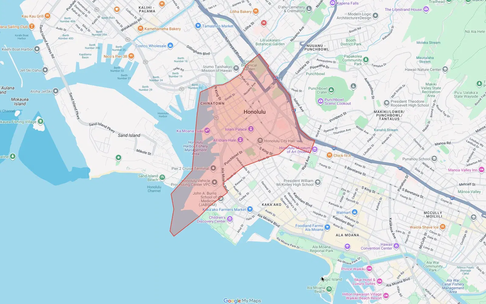 Downtown-Chinatown Neighborhood Board boundary map