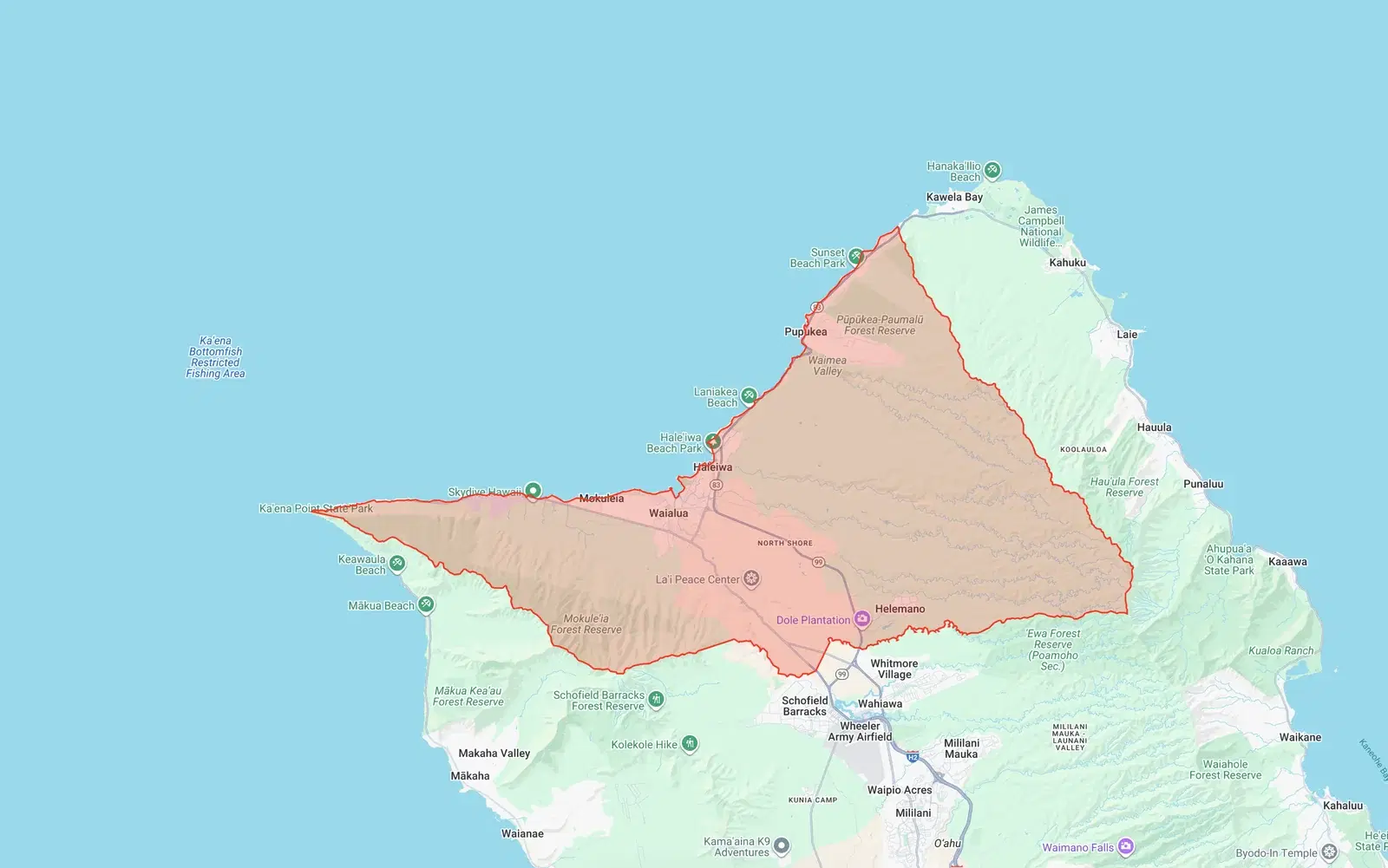 North Shore Neighborhood Board boundary map